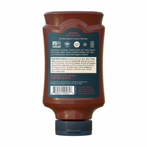 Sir Kensington's Vegan & Paleo Classic Ketchup Gluten-Free Condiment Perspective: left