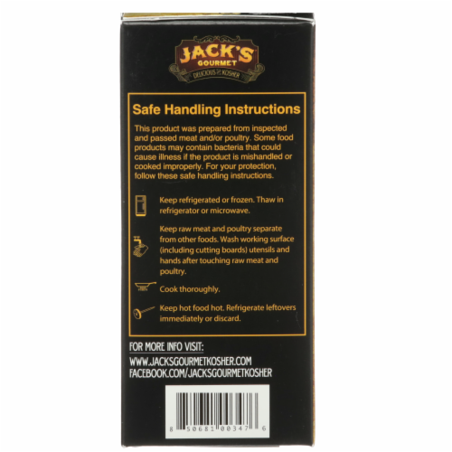 Jack’s Gourmet Delicious and Kosher Facon Burger Patties Perspective: left