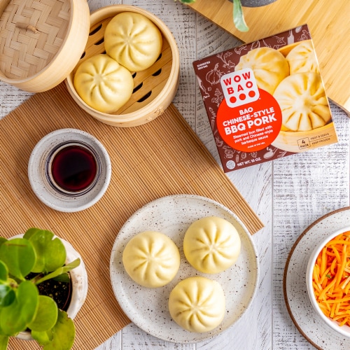 Chinese-Style BBQ Pork Bao Perspective: left