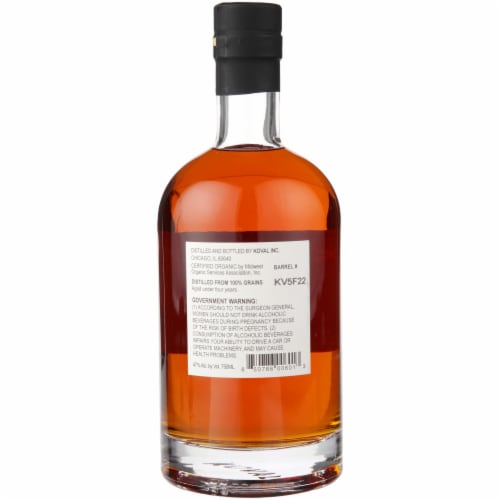 Koval Single Barrel Straight Bourbon Perspective: left