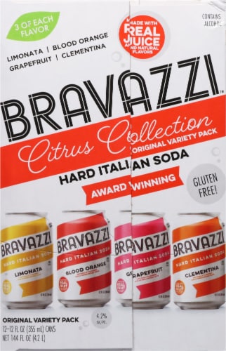 Bravazzi® Hard Italian Soda Variety Pack Perspective: left