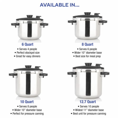 Zavor EZLock Stainless Steel 12 Quart Pressure Cooker - Canning Ready w/  Dual Pressure Level, 12.7 Qt - Fry's Food Stores