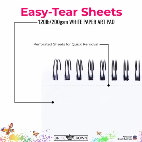 Brite Crown Mixed Media Sketch Pad 1-Pack (60 Sheets) - 9x12Sketch Book Perspective: left