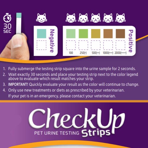 Coastline Global CheckUp Dog and Cat Urine Testing Strips for Detection of Diabetes 50 count Perspective: left