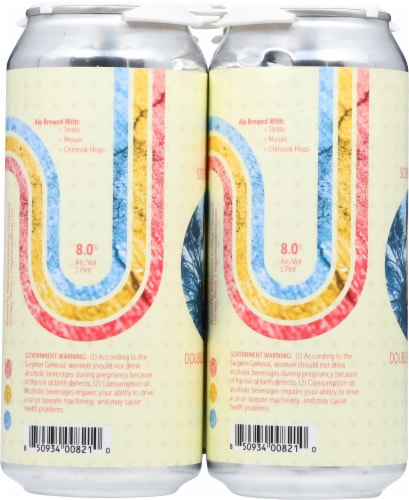 Maplewood Sidewalk Surfer Double IPA Beer Cans Perspective: left