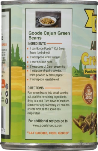 Goode Foods All Natural Canned Cut Green Beans Perspective: left