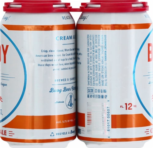 Buoy Beer Co. Cream Ale Perspective: left