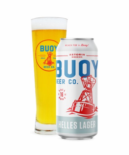 Buoy Beer Co. Helles Lager Perspective: left