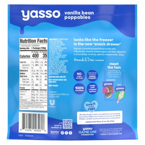 Yasso Vanilla Bean Frozen Greek Yogurt Poppables Perspective: left