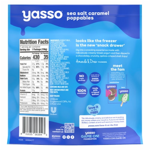 Yasso Sea Salt Caramel Frozen Greek Yogurt Poppables Perspective: left