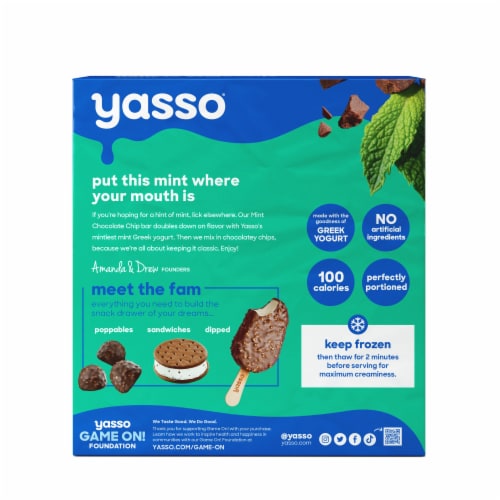Yasso Mint Chocolate Chip Frozen Greek Yogurt Bars Perspective: left