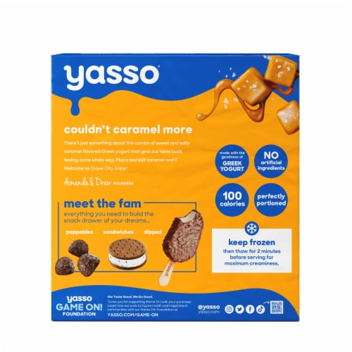 Yasso Sea Salt Caramel Frozen Greek Yogurt Bars Perspective: left