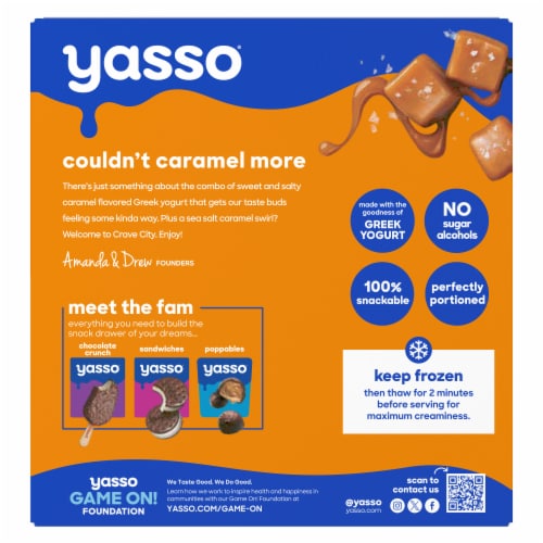 Yasso Sea Salt Caramel Frozen Greek Yogurt Bars Perspective: left