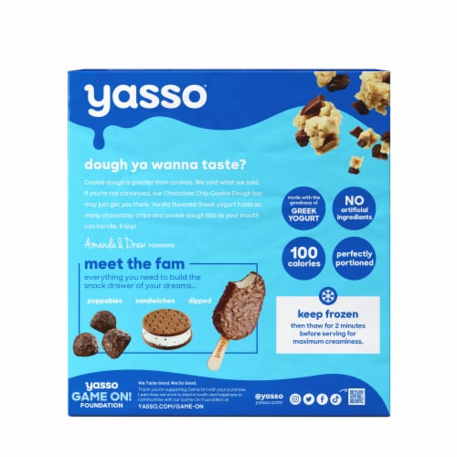 Yasso Chocolate Chip Cookie Dough Frozen Greek Yogurt Bars Perspective: left