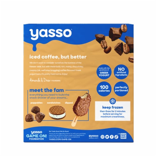 Yasso Coffee Chocolate Chip Frozen Greek Yogurt Bars Perspective: left