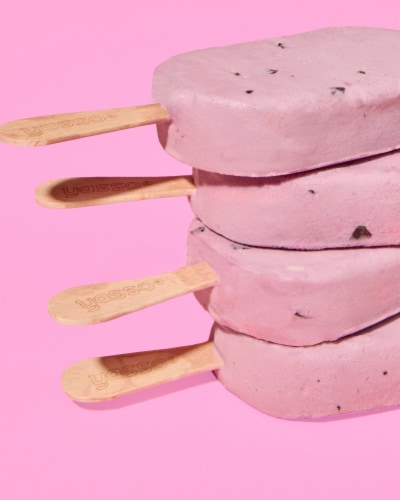 Yasso Black Raspberry Chip Frozen Greek Yogurt Bars Perspective: left