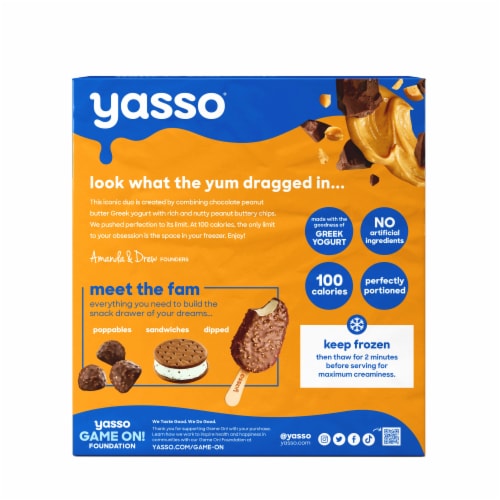 Yasso Chocolate Peanut Butter Chip Frozen Greek Yogurt Bars Perspective: left