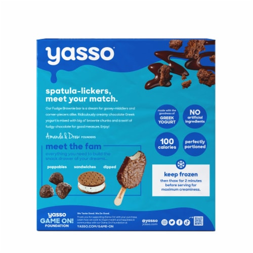 Yasso Fudge Brownie Frozen Greek Yogurt Bars Perspective: left