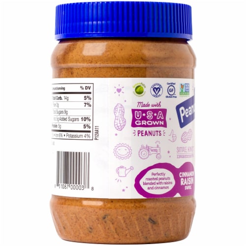 Peanut Butter & Co. Cinnamon Raisin Swirl Blended Peanut Butter Perspective: left