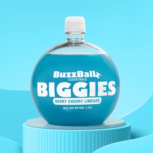 BuzzBallz Biggies Berry Cherry Limeade Cocktails 30 Proof Perspective: left