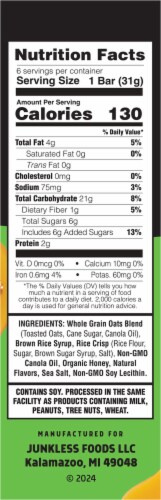 Junkless Oats & Honey Chewy Granola Bars Perspective: left