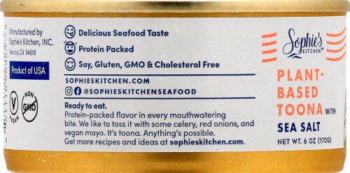 Sophie's Kitchen Plant-Based Toona with Sea Salt Perspective: left