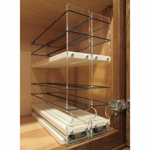 Vertical Spice 10.6 x 4.6 x 10.75 Cabinet Mount 2 Tier Spice Drawer Double 1 Piece Baker s