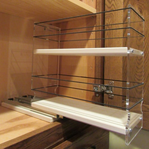 2 Tier Under Sliding Cabinet Basket Organizer Drawer, 1PC Under