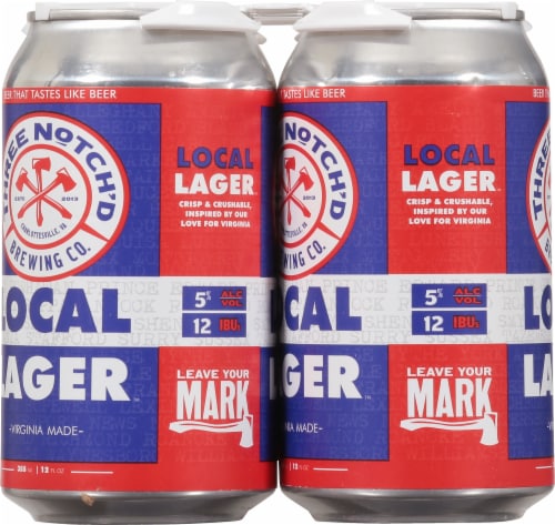 Three Notch'd Brewing Co. Local Lager Perspective: left