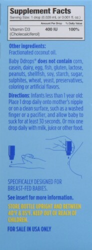 Baby Ddrops Vitamin D3 400IU Liquid Perspective: left