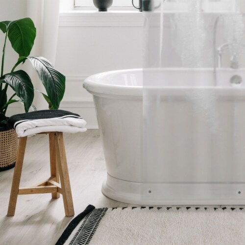 36&quot; W x 72&quot; H Clear PEVA Extra Heavy Weight Shower Liner - Liba Perspective: left