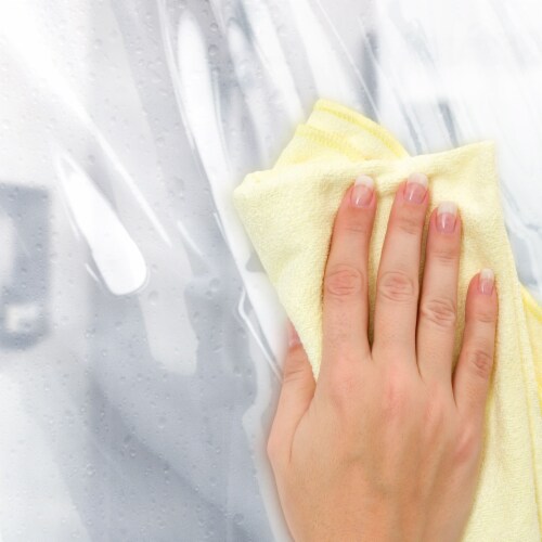 36&quot; W x 72&quot; H Frosted PEVA Extra Heavy Weight Shower Liner - Liba Perspective: left