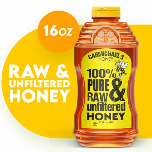 Carmichael's™ 100% Pure & Raw Unfiltered Honey Perspective: left