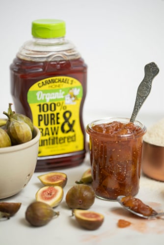 Carmichael’s® Pure Raw & Unfiltered Organic Honey Perspective: left