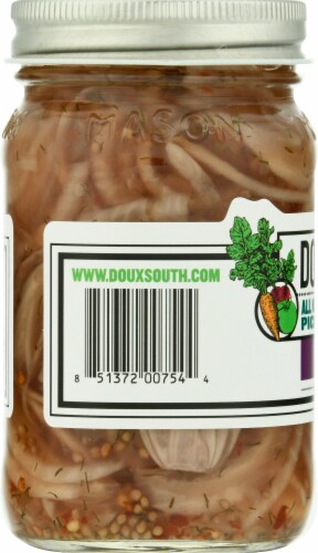 Doux South Red Onion Cult Pickled Red Onions Perspective: left