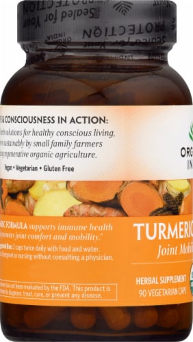 Organic India Turmeric Formula Capsules Perspective: left