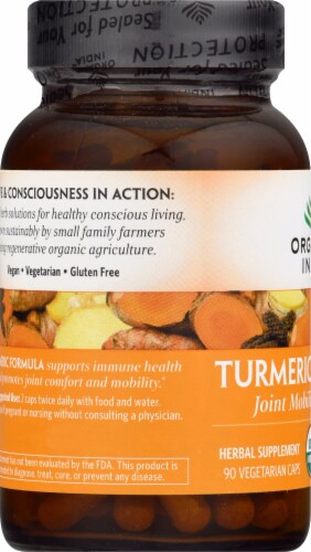 Organic India Turmeric Formula Capsules Perspective: left