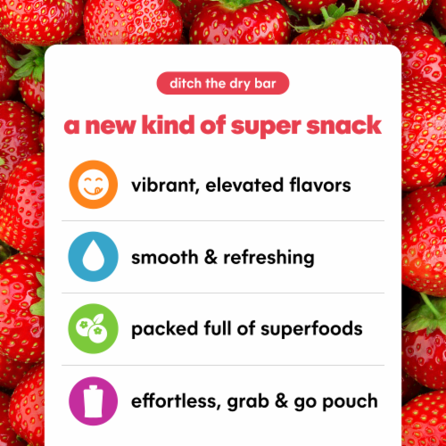 Noka® Strawberry Pineapple Superfood Smoothie Fruit Pouch Perspective: left