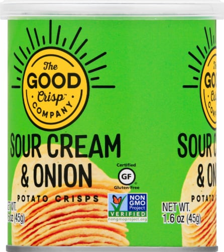 The Good Crisp Company Gluten Free Sour Cream & Onion Potato Crisps Perspective: left