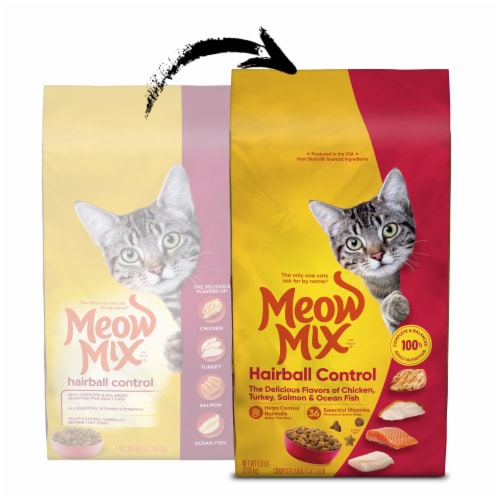 Meow Mix Hairball Control Dry Cat Food Perspective: left