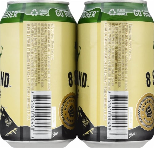 Elevation Beer Company 8 Second Kolsch Beer Perspective: left