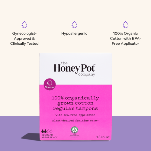 The Honey Pot® Organic Regular Tampons Perspective: left