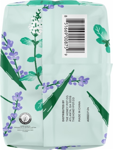 The Honey Pot® 100% Organic Cotton Cover Herbal Infused Overnight Pads with Wings Perspective: left