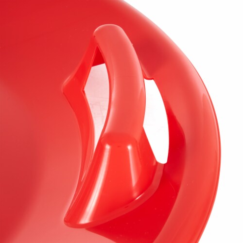 Slippery Racer Downhill Pro Adults and Kids Plastic Saucer Disc Snow Sled, Red Perspective: left