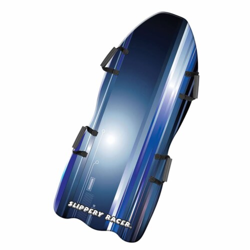 Slippery Racer Downhill Falcon Kids Foam Toboggan Snow Sled, Midnight Hologram Perspective: left