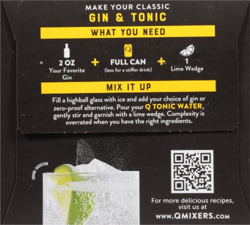 Q Mixers Premium Tonic Water Cans Perspective: left
