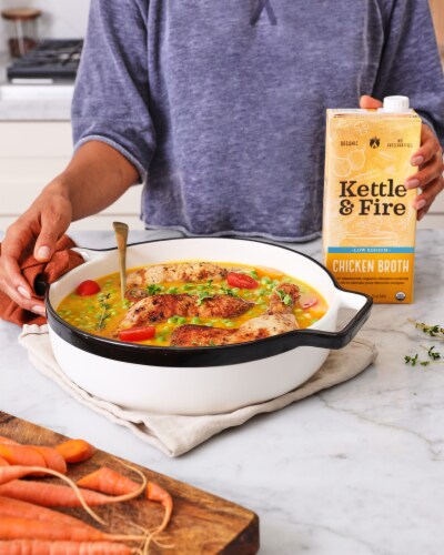 Kettle & Fire Gluten Free Low Sodium Chicken Broth Perspective: left