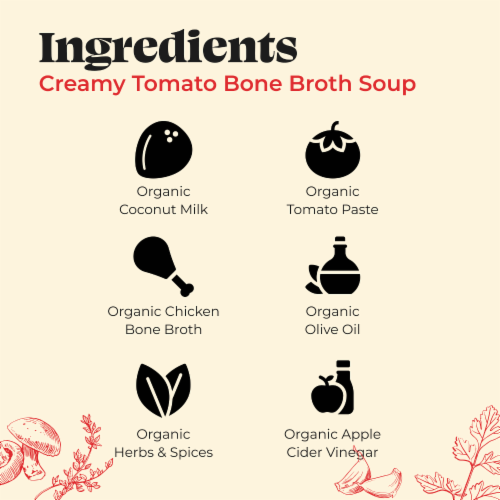 Kettle & Fire Tomato Bone Broth Soup Perspective: left