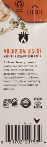Kettle & Fire Mushroom Bisque Chicken Bone Broth Soup Perspective: left