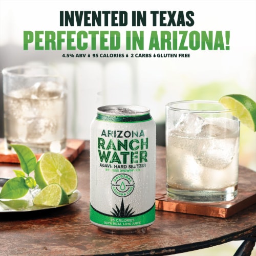 Huss Ranch Water Agave Hard Seltzer Perspective: left